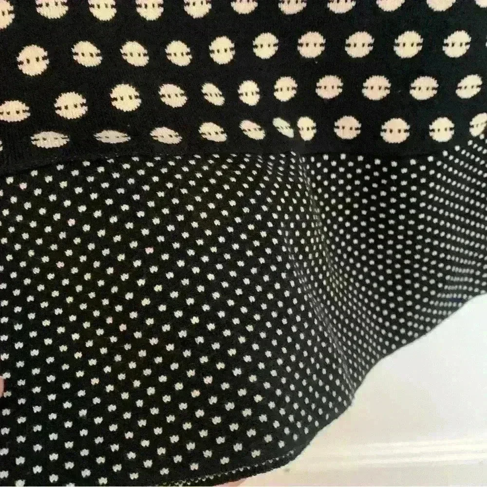 J. McLaughlin Stretch Knit Polka Dot A-Line Skirt, Womens Size Large - Picture 4 of 6